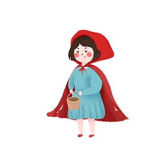 街道帮助万圣节卡通小红帽人物矢量素材手绘童话故事小红帽卡通人物