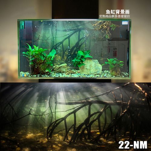宠宝它 鱼缸背景纸3d立体高清图贴画造景水族箱5d壁纸南美沉木森林 拍