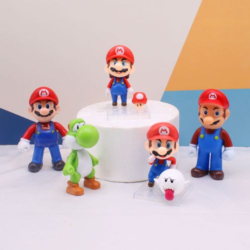 马里奥烘焙摆件超级玛丽耀西实心树脂甜品台装饰经典模型手办人物