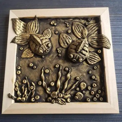 超轻黏土仿铜浮雕画