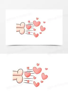 手绘可爱卡通发射爱心装饰元素