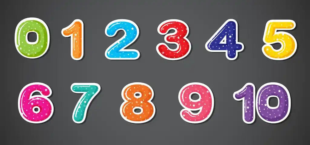 11 个数值数字,在灰色的背景上的 11 个数值数字的插图