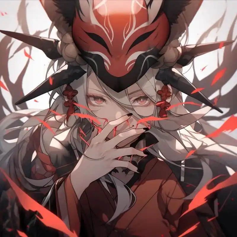 阴阳师风格狐妖少年头像更新,其中加入了大江上鬼王要素,不知道显在