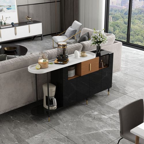 轻奢餐边柜可伸缩现代简约玄关柜沙发背柜客厅转角柜子靠墙多功能