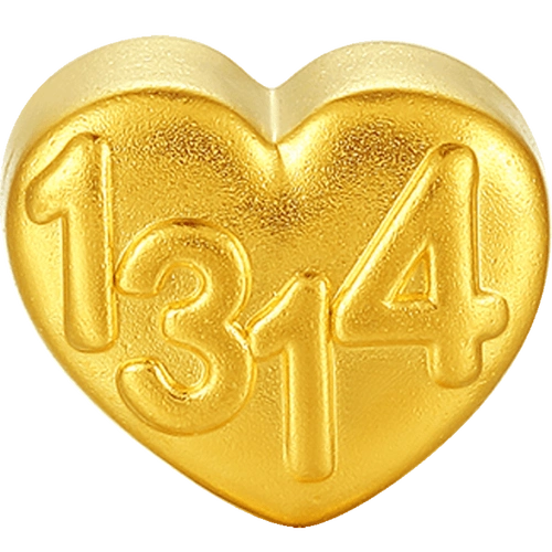 【情人节礼物】周大福 貔貅 爱心1314字 定价足金黄金手链|红色编织手