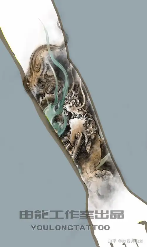 麒麟纹身设计麒麟纹身手稿小手臂麒麟麒麟纹身手稿设计