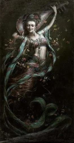 曾浩画的敦煌飞天美女 美得令人窒息--聚友