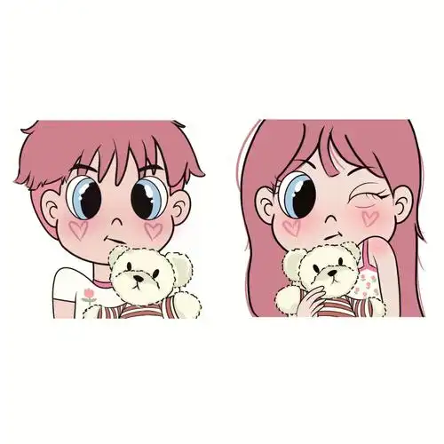 抱着小熊情侣头像快男朋友一起用起来