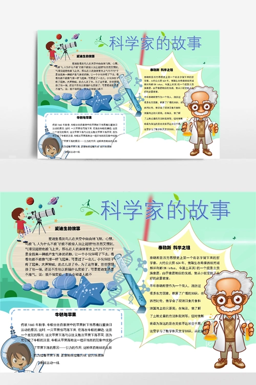 爱迪生的故事word手抄报小报模板