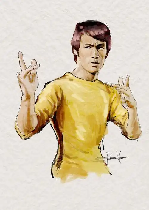 手绘李小龙brucelee