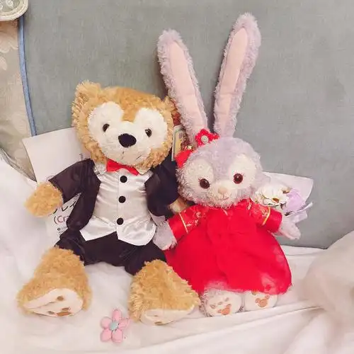 迪士尼星黛露公仔毛绒玩具史黛拉兔托尼猫情侣玩偶婚纱压床娃娃 托尼