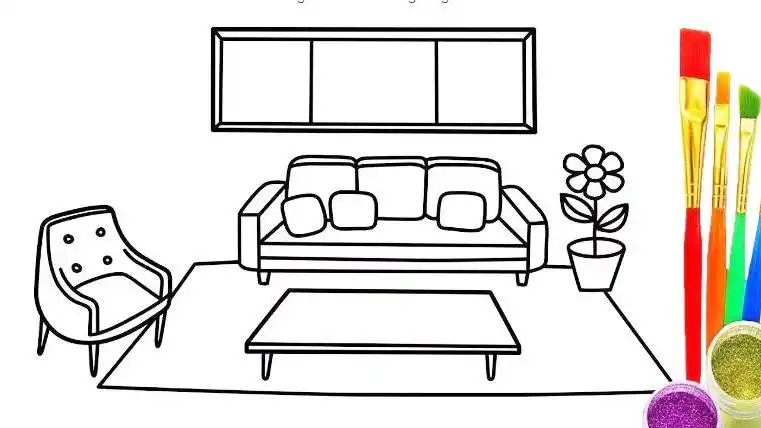 涂色游戏:画漂亮客厅玩玩