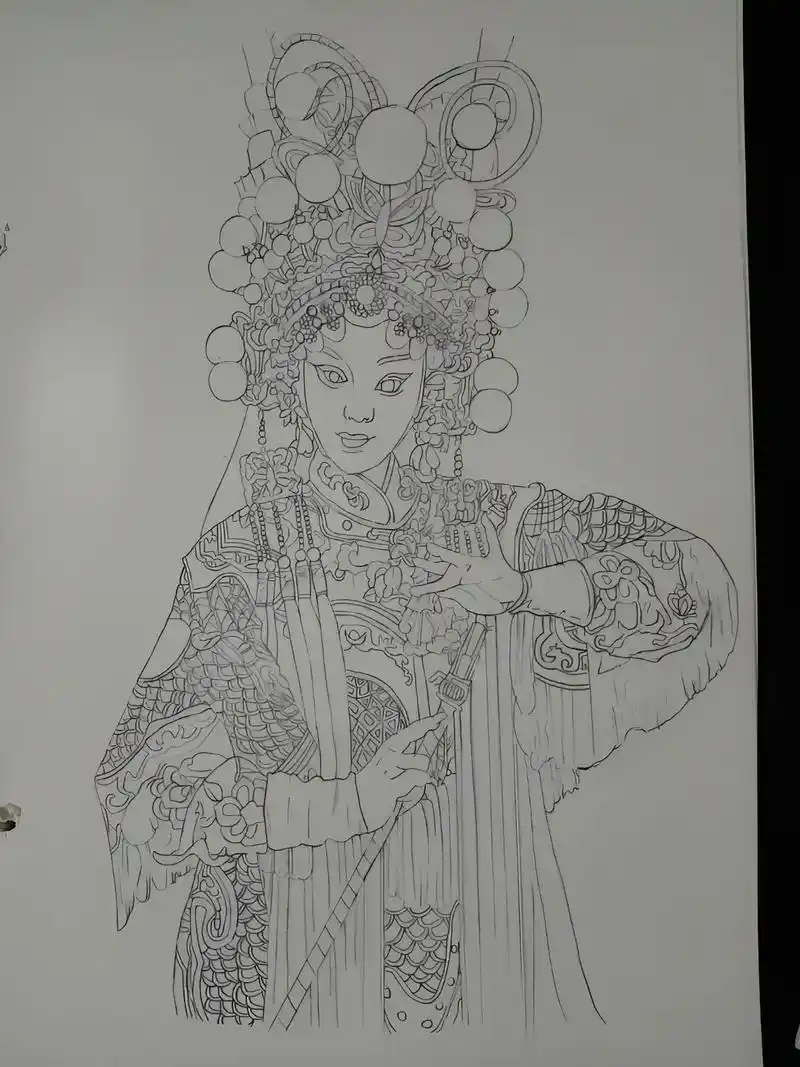 戏曲花旦简笔画 戏曲 - 抖音