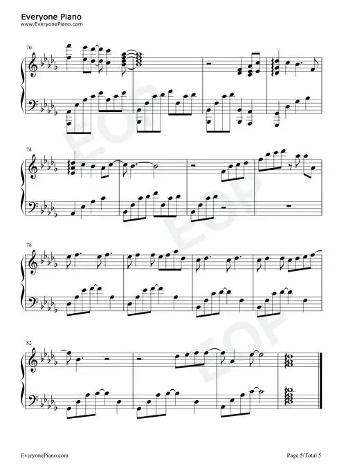 陪你去流浪-薛之谦五线谱预览5-钢琴谱文件(五线谱,双手简谱,数字谱