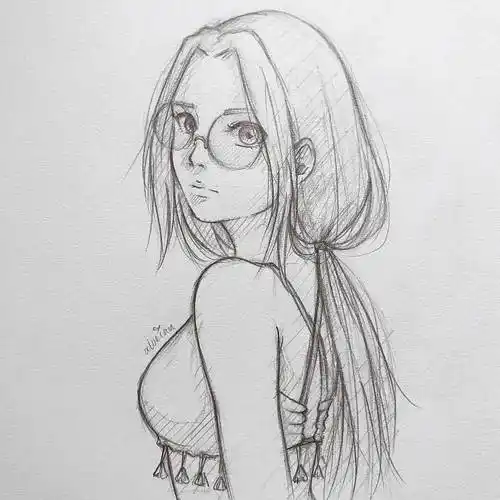 铅笔画动漫效果却不简单爱了爱了