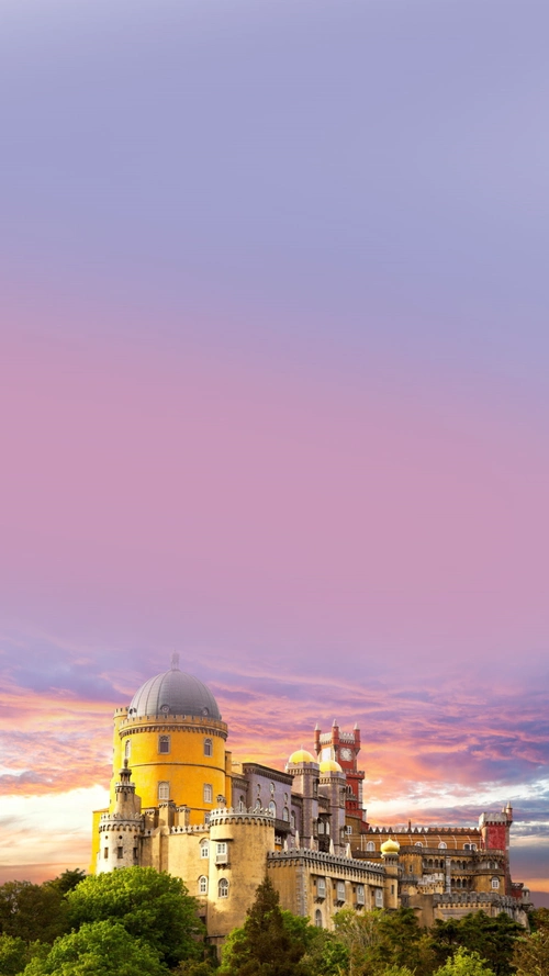 国外城堡建筑h5背景