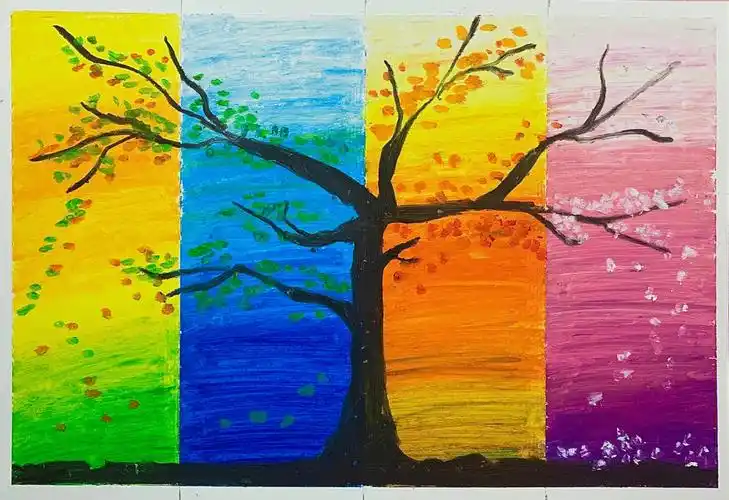 油画棒风景步骤图来喽