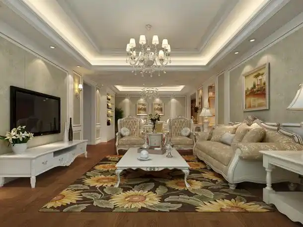 吊顶欧式风格客厅装修效果图#753851868