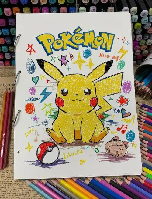 皮卡丘彩铅涂鸦教程