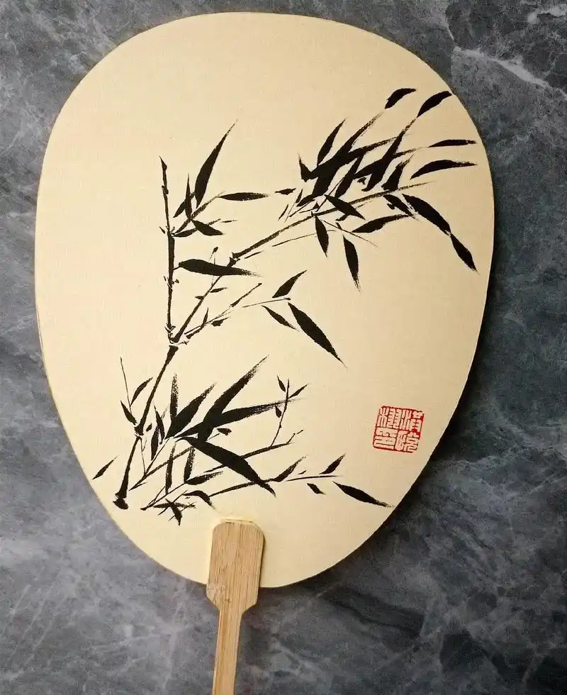 常赏风中竹 落笔自成画  #竹  #国画#团扇绘画 - 抖音