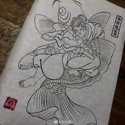 日式纹身手稿【西塔鬼若丸】