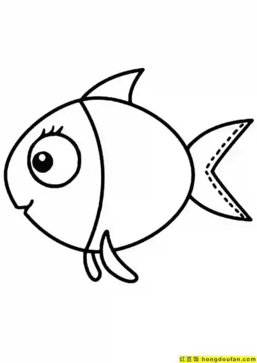 11张小丑鱼金鱼幼儿卡通小鱼简笔画-红豆饭小学生简笔画大全