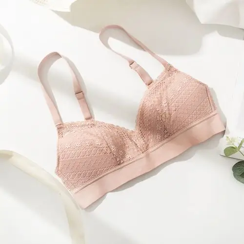 内裤  文胸 产品说明 产品型号:法国三角杯花边胸罩 100% 真丝材料