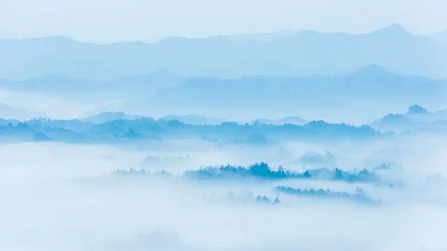 碧水蓝天唯美山水风光高清桌面壁纸