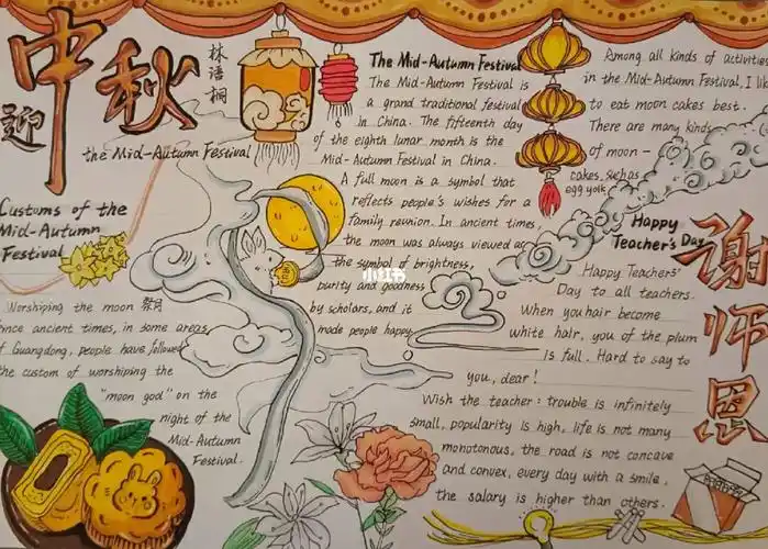 中秋节手抄报模板