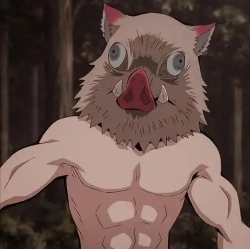 第90期动漫男头:鬼灭之刃嘴平伊之助无水印男生头像