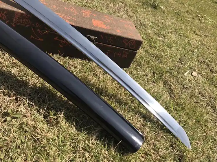 暗香疏影—胁差 高性能打刀,古铜色镀金刀镡,弹簧钢锻打弯曲90度不