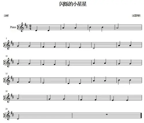 闪烁的小星星-五线谱 - 心动吉他教室 - 心动吉他的博客