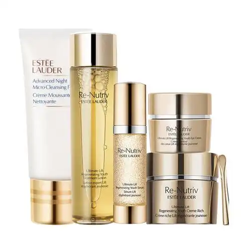 雅诗兰黛(estee lauder)奢宠白金花菁萃紧颜女士面部护肤套装礼盒