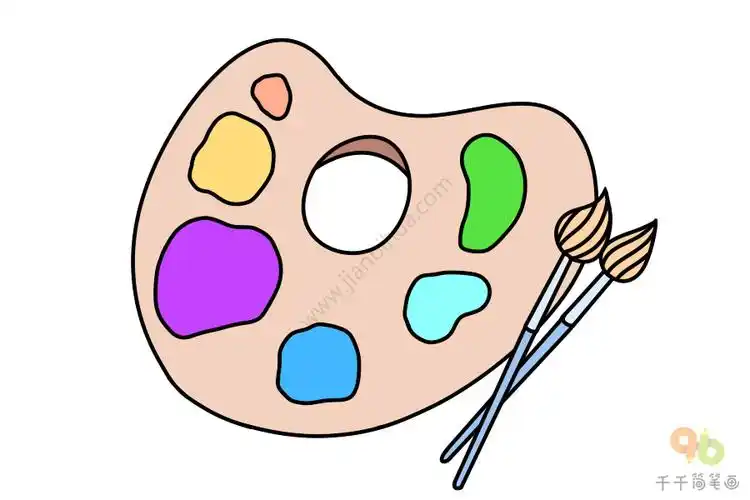 调色盘简笔画步骤图调色盘简笔画图片大全,调色盘简笔画怎么画,调色盘