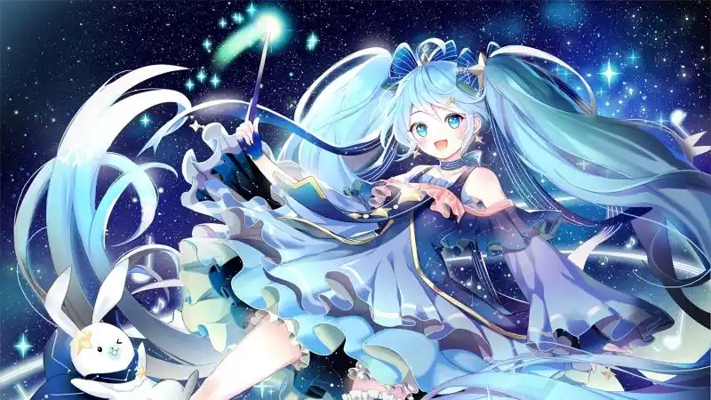 雪初音星空4k高清动漫壁纸手机壁纸