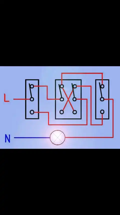 三控开关实物接线图