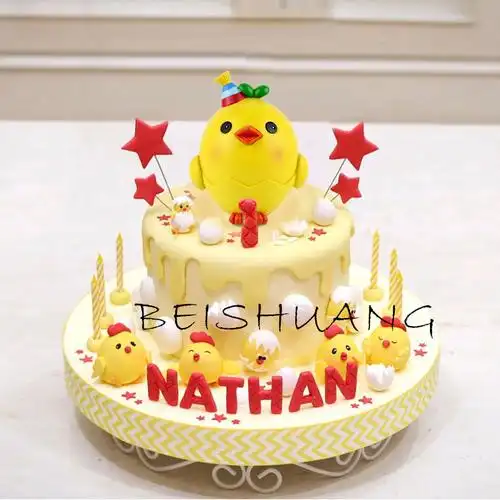 派对生日蛋糕装饰生肖小鸡公仔生日鸡鸡宝宝生日周岁蛋糕装饰摆件