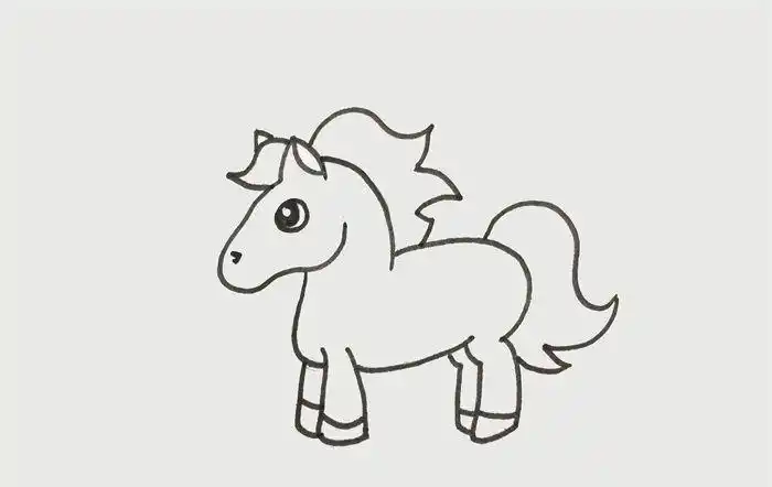 怎样画马动物简笔画简笔画大全