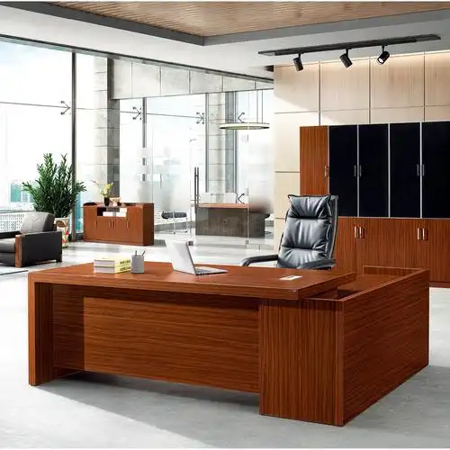 老板办公桌现代班台电脑桌文件柜湖南办公家具厂家长沙可送货安装