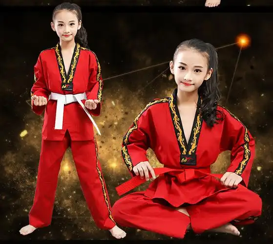 跆拳道服 儿童成人长袖短袖纯棉男女款定制春夏季 跆拳道服装长裤