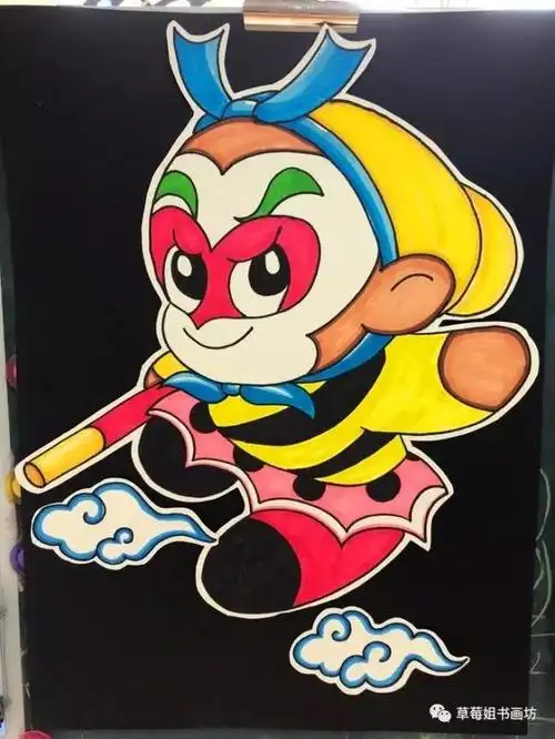 教程|儿童创意画《美猴王》