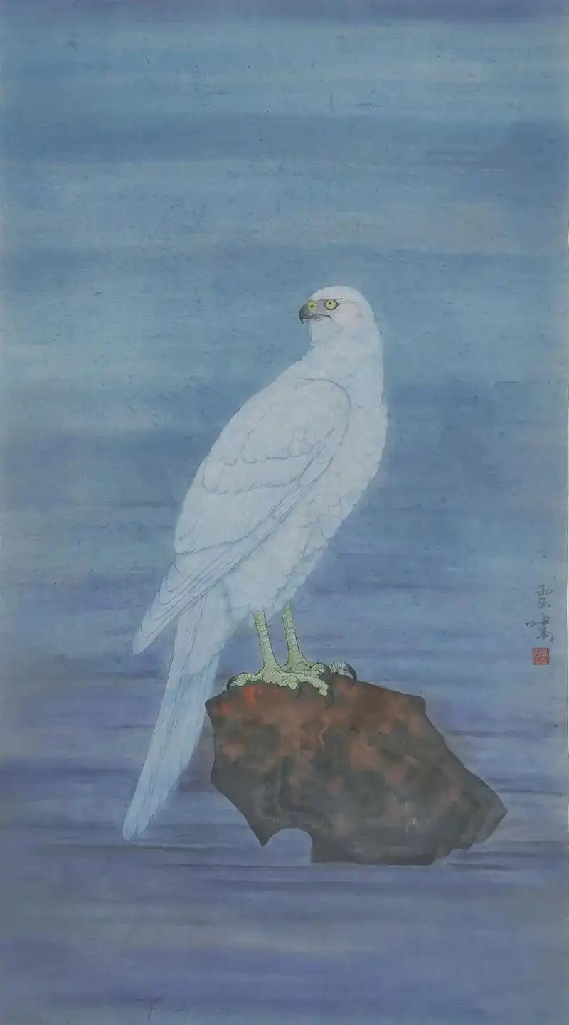 工笔花鸟白鹰《远声》#我的抖音生活日记 #国画 #国画也抖音 - 抖音