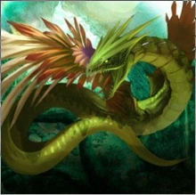 蛇,其状如蛇而四翼,其音如磬,见则其邑大旱.