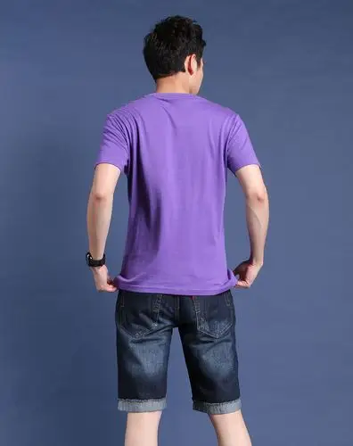 卡丹路青紫色时尚圆领印字母短袖t恤1102101700811_唯品会