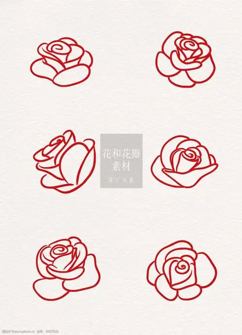 关键词:花和花瓣红色玫瑰线条手绘ai矢量元素 花瓣 红色 线条 设计