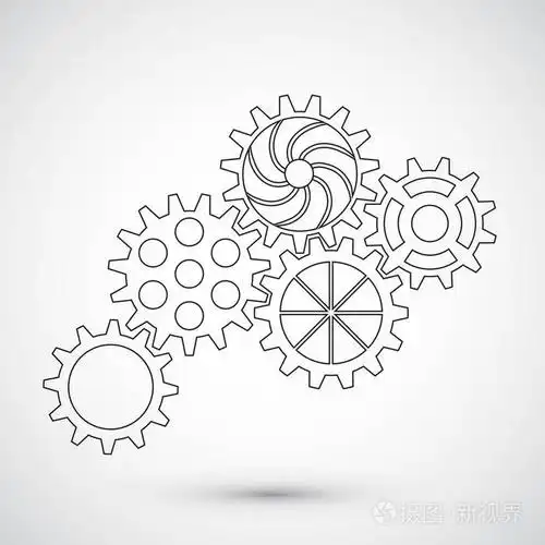 插画 白色背景上的齿轮.信息图的概念.矢量图.eps