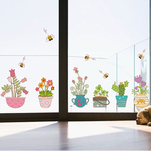 可狄玻璃贴画创意透明玻璃门贴纸装饰墙上墙面个性创意贴花自粘窗花