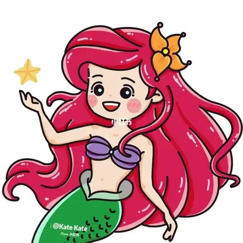 迪士尼公主简笔画之小美人鱼