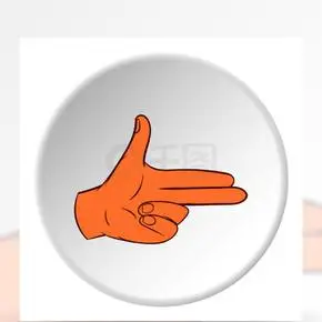 风格的图标上白色圆圈背景手势符号矢量图手势食指和中指在一起的图标