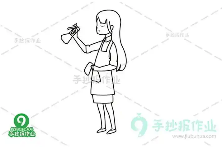 妈妈清洁简笔画照片